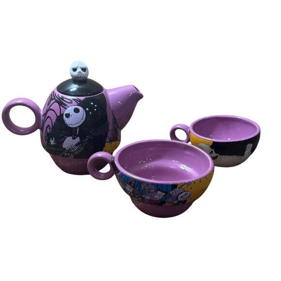 Nightmare Before Christmas Tea for Two Set – Jack & Sally Ceramic Teapot & Cups - Picture 9 of 13